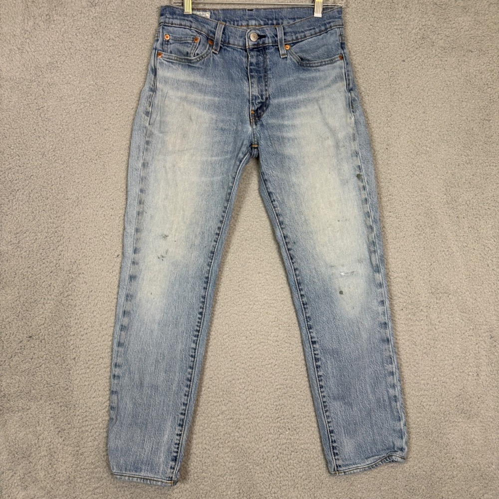 Levis 511 Slim Fit Jeans Mens 30x32 Light Wash Blue Denim Distressed